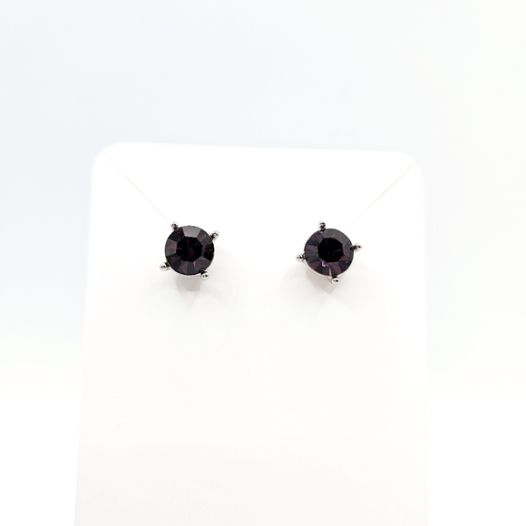 Jewelry - Deep Purple Round CZ Post Earrings